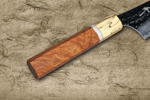 Yu Kurosaki R2(SG2) Hammered SENKO-EI WA KR8MP Japanese Chef's Bunka Knife 150mm with Karin Lump Wood with Maple Ferrule 