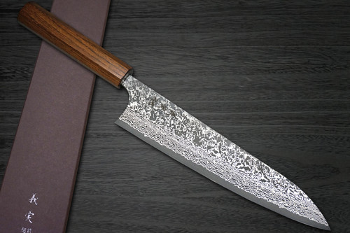 吉见加藤 63层 VG10 黑色大马士革 EJ8B 日式主厨刀 210mm 配黑色漆艺槐木手柄