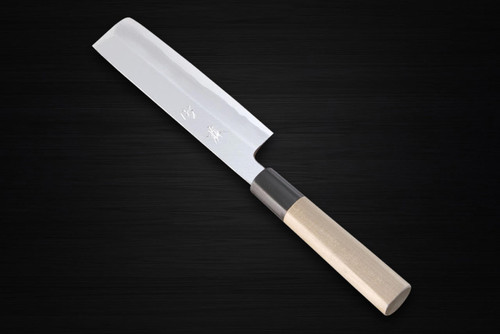 Yukifuji Chu-kasumi Gyokuhaku-ko White Steel Japanese Chefs UsubaVegetable 165mm