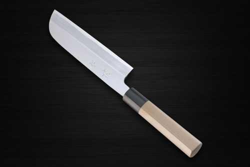 Yukifuji Chu-kasumi Gyokuhaku-ko White Steel Japanese Chefs Kamagata-UsubaVegetable 180mm