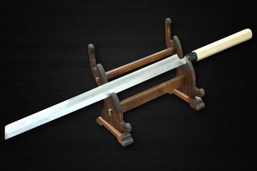 Yukifuji Chu-kasumi Gyokuhaku-ko (White Steel) Japanese Chef's Tuna-Kiri 600mm 