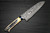 Takeshi Saji R2SG2 Black Damascus DHW Japanese Chefs Santoku Knife 180mm with White Antler Handle