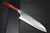 Takeshi Saji SRS13 Mirror Hammered PWR Japanese Chefs Santoku Knife 180mm with Red Pakka Wood Handle