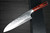 Takeshi Saji SRS13 Mirror Hammered PWR Japanese Chefs Santoku Knife 180mm with Red Pakka Wood Handle