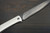 Takeshi Saji Folding R2SG2 Black Damascus Steak Knife 100mm with White Micarta Handle