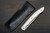 Takeshi Saji Folding R2SG2 Black Damascus Steak Knife 100mm with White Micarta Handle