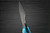 Takeshi Saji R2 Diamond Finish Damascus TCA Japanese Chefs Bunka Knife 180mm with Blue Turquoise Handle