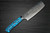 Takeshi Saji R2 Diamond Finish Damascus TCA Japanese Chefs NakiriVegetable 170mm with Blue Turquoise Handle