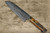 Takeshi Saji VG10 Mirror Hammered Damascus DHM Japanese Chefs Santoku Knife 180mm with Brown Antler Handle