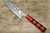 Takeshi Saji VG10 Black Damascus CS Japanese Chefs Santoku Knife 180mm with Red-Red Urushi Lacquered HandleX-Obi