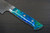 Takeshi Saji VG10 Colored Damascus STW Japanese Chefs Gyuto Knife 210mm No.13 Green-Blue Stabilized Hybrid Wood Handle