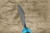 Yu Kurosaki SPG2 Clad FUJIN WA WGTCA Japanese Chefs SlicerSujihiki 240mm with Blue Turquoise and Wenge Handle