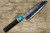 Yu Kurosaki SPG2 Clad FUJIN WA WGTCA Japanese Chefs Santoku Knife 170mm with Blue Turquoise and Wenge Handle