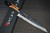 Takeshi Saji SRS13 Mirror Hammered Damascus STW Japanese Chefs Gyuto Knife 240mm Bottle-Green Stabilized Hybrid Resin Handle