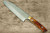 Takeshi Saji VG10 Colored Damascus DHO Japanese Chefs Santoku Knife 180mm with Orange Antler Handle