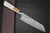 Yoshimi Kato R2 Black Damascus REWOK Japanese Chefs Bunka Knife 170mm with Metal-Ring Oak White-Resin Handle