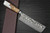 Yoshimi Kato R2 Black Damascus REWOK Japanese Chefs NakiriVegetable 165mm with Metal-Ring Oak White-Resin Handle