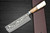 Yoshimi Kato R2 Black Damascus REWOK Japanese Chefs NakiriVegetable 165mm with Metal-Ring Oak White-Resin Handle