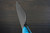 Takeshi Saji SRS13 Mirror Hammered Nomura Special Japanese Chefs Santoku Knife 180mm with Blue Turquoise Handle