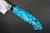 Takeshi Saji SRS13 Mirror Hammered Nomura Special Japanese Chefs Santoku Knife 180mm with Blue Turquoise Handle