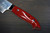 Takeshi Saji SRS13 Mirror Hammered NNM Japanese Chef's Gyuto Knife 210mm with Dark-Red Micarta Handle Nomura Special 