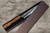 Yoshimi Kato R2 MINAMO Hammered OK8B Japanese Chef's Petty Knife(Utility) 150mm with Urushi Lacquered Oak Handle Dark Brown 