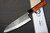 Muneaki YASUGI White Steel Nashiji Japanese Chef's Gyuto Knife 165mm with Black-Ring Karin Lump Handle 