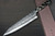 Yoshimi Kato R2 Bamboo-Hammered Japanese Chef's Kengata-Gyuto Knife 240mm with Black-White Resin Custom Handle 