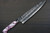 Yoshimi Kato R2 Bamboo-Hammered Japanese Chef's Kengata-Gyuto Knife 240mm with White-Red Resin Custom Handle 