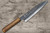 Yoshimi Kato R2 MINAMO Hammered OK8B Japanese Chef's Kengata-Gyuto Knife 210mm with Urushi Lacquered Oak Handle Dark Brown 