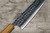 Yoshimi Kato R2 MINAMO Hammered OK8N Japanese Chef's Santoku Knife 170mm with Urushi Lacquered Oak Handle Natural Color 