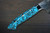 Takeshi Saji R2 Diamond Finish Damascus NNM Japanese Chef's Bunka Knife 180mm with Blue Turquoise Handle Nomura Special 