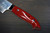 Takeshi Saji SRS13 Mirror Hammered NNM Japanese Chef's Gyuto Knife 240mm with Dark-Red Micarta Handle Nomura Special 