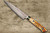 Takeshi Saji VG10W Colored Damascus Nashiji DHO Japanese Chef's Petty Knife(Utility) 130mm with Orange Antler Handle 