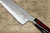 Daisuke Nishida Shirogami No.1 Damascus Japanese Chef's Gyuto Knife 170mm with Dark-Red Stabilized Burl Birch Resin Handle 