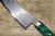 Daisuke Nishida Shirogami No.1 Damascus Japanese Chef's Gyuto Knife 210mm with Stabilized Karelian Birch Resin Handle [Green] 