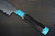 Satoshi Nakagawa Aogami #1 Damascus EBTCA2 Japanese Chef's Kiritsuke-Gyuto Knife 240mm with Double Blue Turquoise & Ebony Handle 