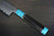 Satoshi Nakagawa Aogami #1 Damascus EBTCA2 Japanese Chef's Nakiri(Vegetable) 165mm with Double Blue Turquoise & Ebony Handle 