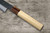 Satoshi Nakagawa Aogami #1 Kurouchi MB8W Japanese Chef's Santoku Knife 170mm with White Buffalo Tsuba Octagonal Handle 