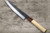 Satoshi Nakagawa Aogami #1 Kurouchi MB8W Japanese Chef's Petty Knife(Utility) 150mm with White Buffalo Tsuba Octagonal Handle 