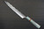 Yu Kurosaki R2(SG2) Hammered SENKO-EI WA STWG-AM Japanese Chef's Slicer(Sujihiki) 240mm with Stabilized Hybrid Wood Handle [Light Gray - Amber Ring] 