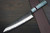 Yoshimi Kato Aogami Super Clad Kurouchi STWA Japanese Chef's Gyuto Knife 210mm with Stabilized Hybrid Wood Handle [Light Blue - Red&Black Rings] 