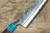 Yu Kurosaki SPG2 Clad FUJIN WA RSTCA Japanese Chef's Gyuto Knife 270mm with Blue Turquoise & Rosewood Handle 