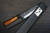 Sakai Takayuki SPG2 Damascus Hammered WA Japanese Chef's Kengata-Gyuto Knife 190mm with Black-Ring Rosewood Handle 