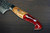 Yu Kurosaki R2(SG2) Damascus SHIZUKU Custom STWRC Japanese Chef's Gyuto Knife 180mm with Stabilized Hybrid Wood Handle [Red] 