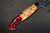 Yu Kurosaki R2(SG2) Damascus SHIZUKU Custom STWRC Japanese Chef's Bunka Knife 165mm with Stabilized Hybrid Wood Handle [Red] 