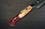 Yu Kurosaki R2(SG2) Damascus SHIZUKU Custom STWRC Japanese Chef's Petty Knife(Utility) 130mm with Stabilized Hybrid Wood Handle [Red] 