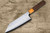Nigara SPG-STRIX Damascus Hammered RS8M Japanese Chef's Bunka Knife 180mm with Light-Brown-Ring Rosewood Handle 