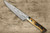 Takeshi Saji VG10 Black Damascus DHM Japanese Chef's Petty Knife(Utility) 150mm with Brown Antler Handle 