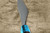 Yu Kurosaki R2(SG2) Hammered SENKO-EI WA RSTCA Japanese Chef's Santoku Knife 170mm with Blue Turquoise & Rosewood Handle 